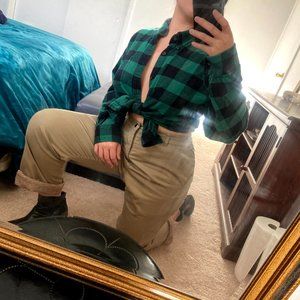 Croft & Barrow Green and Black Plaid